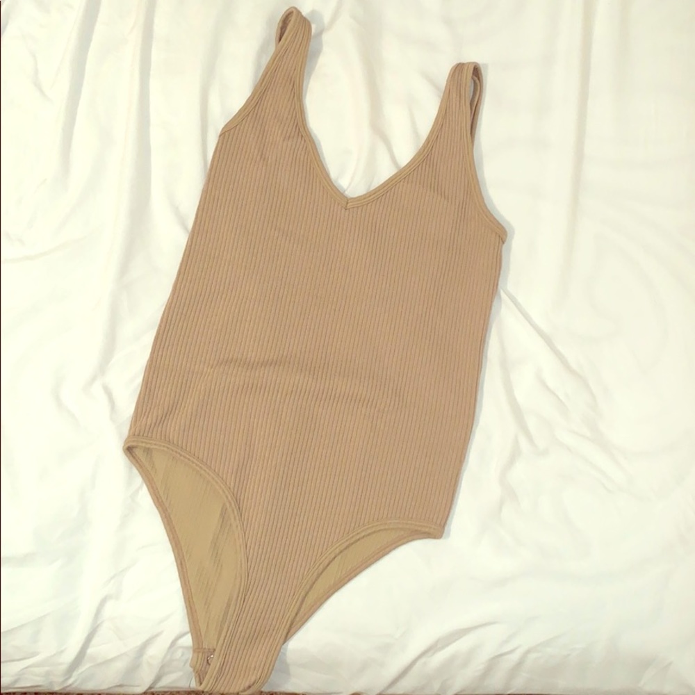 Tan Ribbed body suit